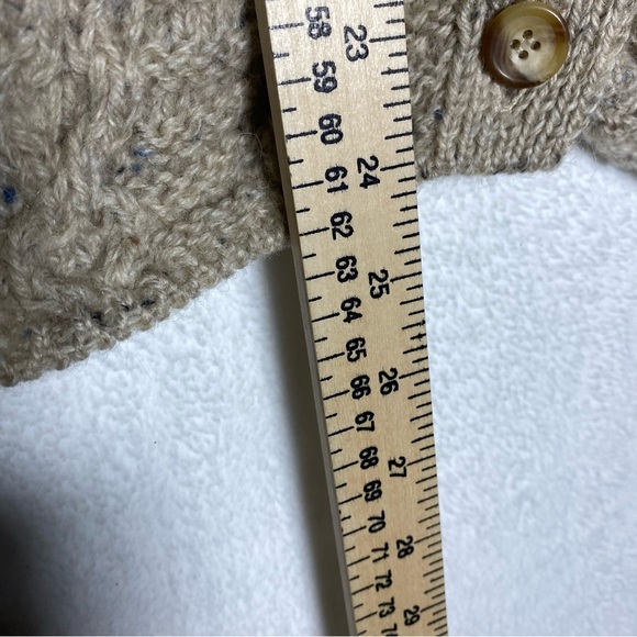 Highland Home Industries British Wool Cardigan Sweater Oatmeal Speckle Size‎ L - Picture 9 of 9